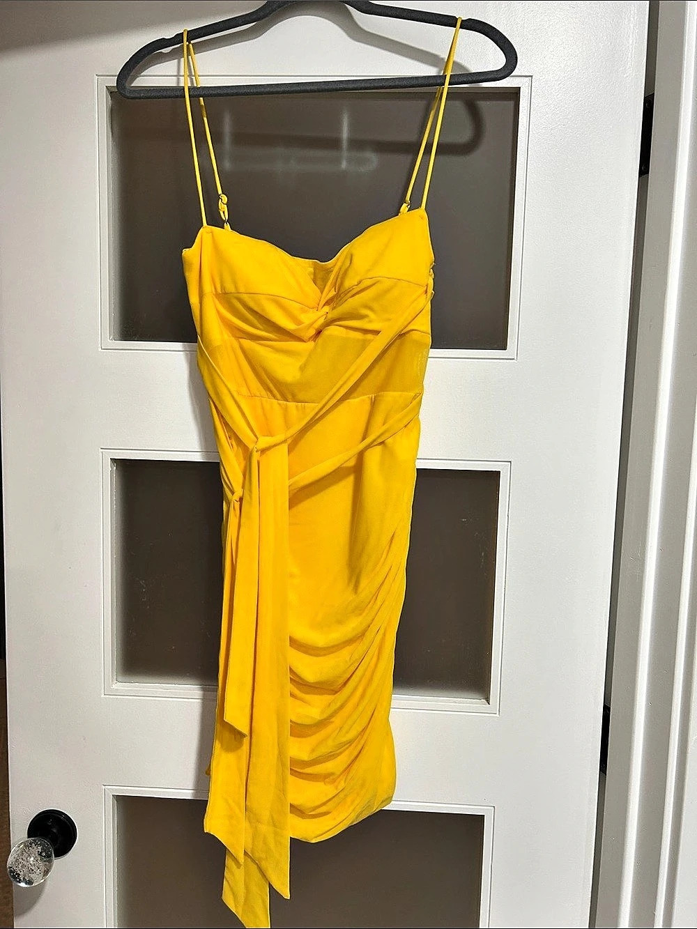 Saints & Secrets Ruched Midi Dress in Yellow Size M NWT